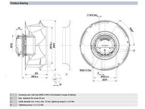 พัดลมอีซี ebm-papst รุ่น R3G560-RA24-02/A01 ขนาด 560 มม. สำหรับระบบระบายอากาศอุตสาหกรรมและระบบ HVAC - Product Image 4