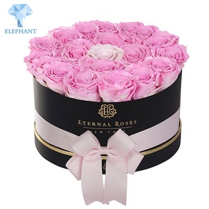Custom Cardboard Round Tube Cylinder Flower Rose Packaging <b>Box</b> <b>Black</b> Round <b>Box</b> - Product Image 1