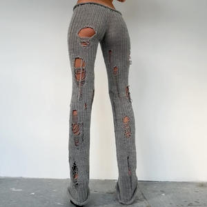 Viviblook Z1227PT01 Pantalones Casuales de Punto Calados, Ajustados y Sexys para Mujer - Product Image 2