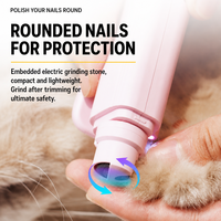Coupe-ongles rechargeable 2-en-1 en plastique à LED pour animaux de compagnie, coupe-ongles indolore pour chiens, lime à ongles silencieuse pour chats, pour petites et moyennes races, vente en gros