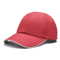 Casquette de baseball de luxe en nylon avec logo brodé personnalisé, noire, 6 panneaux, ajustable, imperméable, style Dad Hat