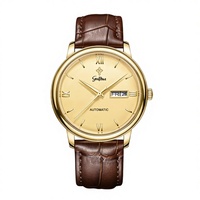 Montre automatique squelette style rétro doré GUIHUA, verre saphir, étanche 3 ATM, pour affaires et occasions formelles, personnalisable, moins de 110