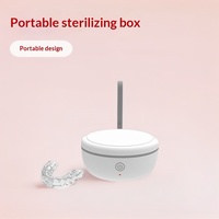 Boîte de rangement portable pour prothèses dentaires à piles avec stérilisateur UV et quatre lampes LED pour l'entretien des appareils de rétention – Fourniture OEM