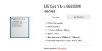 Module de communication sans fil LTE Cat 1 économique EG800AK-GL EG800AKGL11LC-4I-SNNSA pour les domaines M2M et IoT, prend en charge le GNSS