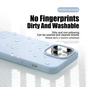 Funda de teléfono de silicona líquida de lujo para APPLE IPhones 17 13 14 15 16 Pro Max, fundas para IPhones 16 Plus, funda protectora a prueba de golpes - Product Image 5