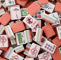Mahjong américain de luxe Orange Horse, 160 pièces, en acrylique à quatre couches, portable, pour divertissement familial en extérieur
