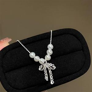 Collar de Perlas de Agua Dulce Zhizhen, Nuevo Producto, Estilo Chica Picante, Collar Fino Famoso en Internet, Lazo Dinámico, Exquisito y Elegante - Product Image 1