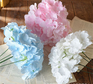 C-223 Accessoires de photographie de mariage en intérieur, vente en gros d'usine, fleurs artificielles en soie couleur champagne, bouquet d'hortensias artificiels à 5 têtes - Product Image 1