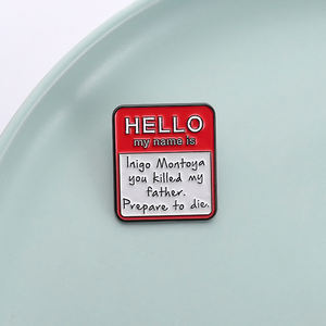 สวัสดีฉันชื่อกล่องโต้ตอบหมุดเคลือบเข็มกลัดแรงบันดาลใจจากภาพยนตร์คลาสสิกการ์ตูนกระเป๋าเป้สะพายหลังสุดสร้างสรรค์เสื้อผ้าเครื่องประดับป้ายปกเสื้อ - Product Image 1