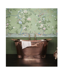 Baignoire en cuivre à double paroi faite à la main en métal pur poli brillant conçu sur mesure équipe du fabricant indien martelé à la main pur - Product Image 4