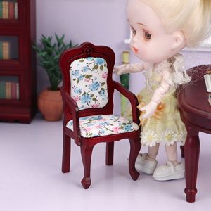 <span class=keywords><strong>Chaise</strong></span> de maison de poupée miniature 1:12, meubles ob11, confortable, velours, impression rouge, dossier haut, fauteuil <span class=keywords><strong>en</strong></span> <span class=keywords><strong>bois</strong></span> pour Banquet - Product Image 3