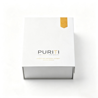 Boîte cadeau rigide personnalisée avec couvercle rabattable pour miel, emballage de luxe pour miel de Manuka avec insert en papier, estampage à chaud doré, boîte rigide de qualité alimentaire