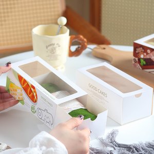 Cajas de panadería de papel Kraft, ventana de exhibición transparente, embalaje de pastelería individual para Donut, <span class=keywords><strong>Mini</strong></span> pastel, rebanada de pastel, postres, golosinas para alimentos - Product Image 2