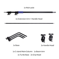 Support de lumière MagicLine Black Magic Leg Light Stand 40 pouces, support en C pour photographie, bras pour panneau de signalisation, barre transversale, trépied, support de fond robuste