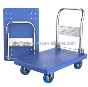 Chariots à main pliables en plastique robustes pour le stockage industriel, capacité de charge de 300 kg, vente en gros - Product Image 3