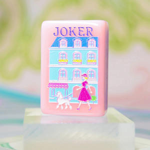 Fichas de Mahjong Americanas Personalizables de Acrílico Rosa, 160 Piezas, Juego de Lujo con Tallado de Una Sola Capa, Oh My Mahjong - Product Image 3