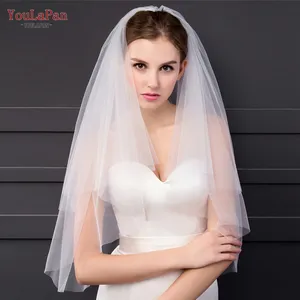 YouLaPan V28 Double Layer Short 60CM Shoulder Veil Soft Nylon American Mesh Tulle Bridal Wedding Plain Veil