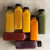 Bouteille de jus carrée en plastique PET sans BPA bon marché 330ml bouteilles d'eau de boisson vides avec bouchon pour emballage de jus de smoothie de thé