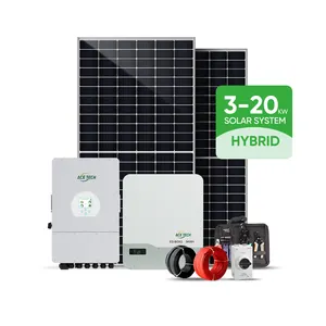 Een Kwaliteit Ybrid Panel Power 3kw 5kw 5kva 5 Kw Fotovoltaïsche Batterijen Kits Tracking Hybride Zonnestelsel 3 Fase