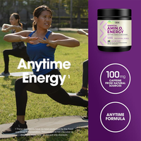 Poudre Énergisante d'Acides Aminés Saveur Raisin 585g OEM Marque Privée Usine Personnalisée Vente en Gros Nutrition Soutien Musculaire Endurance