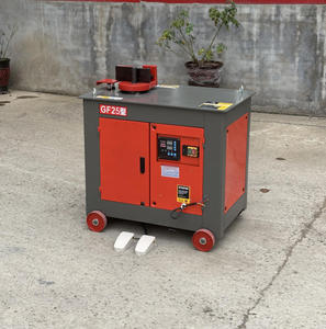 เครื่องดัดเหล็กเส้นแบบ CNC รุ่น GF25 สีแดง ดีไซน์กะทัดรัด ควบคุมด้วย PLC อุปกรณ์ดัดอัตโนมัติ - Product Image 3