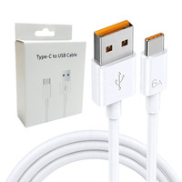Kabel Charger Data USB Tipe C 6A Super Cepat 66W Grosir untuk Xiaomi untuk Ponsel Samsung