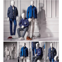Mannequin de luxe pour enfants et bébés filles, recouvert de tissu, avec tête, bras réglables en fibre de verre et support multi-positions