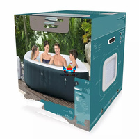Nouvelle baignoire spa gonflable ronde pour 2 à 4 personnes, piscine chaude extérieure avec PVC écologique, modèle WINWAY WWC-06, garantie 3-5 ans