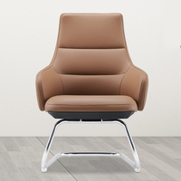 Mobilier de bureau professionnel au design contemporain Chaise visiteur Chaise ergonomique en cuir pour réunion du personnel et conférence