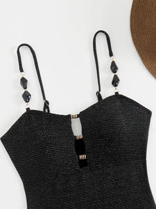 Maillot de bain une pièce amincissant brillant pour femme avec pierres, coupe brésilienne, tailles S-XL, vente en gros, logo personnalisé, collection 2026 - Product Image 6