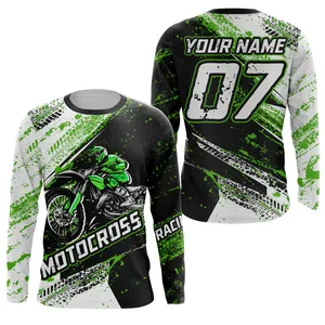 Vintage Motocross Jersey personalizable transpirable de secado rápido de talla grande traje de carreras de motos al por mayor Auto Racing Wear - Product Image 2