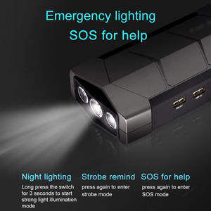 Démarreur de voiture portable haute puissance 12V 3000A courant de pointe <span class=keywords><strong>10000mAh</strong></span>, chargeur d'urgence, lumière LED, lumière SOS, marteau de sécurité, rapide - Product Image 3