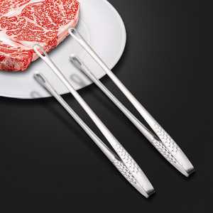 Stainless Steel BBQ Tongs 2 Pieces Heat Resistant Kitchen Utensils For Grilling Steak - Product Image 2