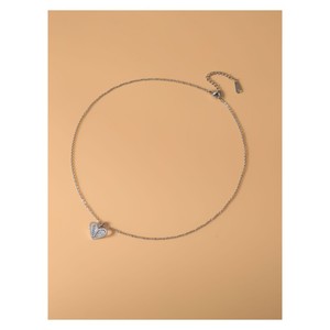 Conjunto de pendientes y collar de aleación de cobre con forma de corazón de perlas brillantes, regalo de joyería de moda de lujo para mujer - Product Image 4