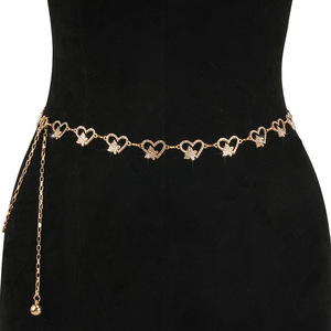 สร้อยคอรูปหัวใจประดับเพชรเทียม ตัวเรือนโลหะผสมสังกะสี สีทองและสีเงิน เหมาะสำหรับงานปาร์ตี้ เครื่องประดับแฟชั่น - Product Image 4