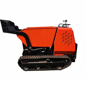 Mini-dumper chenillé en acier rouge 1500W avec benne hydraulique, chargeur industriel sur chenilles pour services de barrages et de talus - Product Image 4
