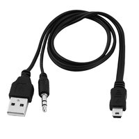 Cable de Audio USB 2,0 macho a CC, Conector de 3,5mm + Mini USB 3 en 1, OEM de fábrica
