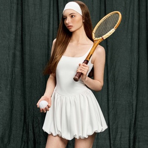 Women's Quick Dry One Piece Tennis Skirt with <b>Padded</b> Shorts Breathable Golf Sports Dress Custom <b>Heat</b>-Transfer Printing Logo - Product Image 1