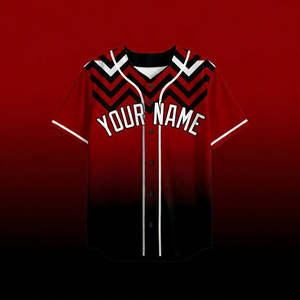 Maillot de baseball personnalisé rouge et noir, boutonné, uniforme d'équipe sublimé, respirant, anti-humidité, chemise de sport OEM ODM - Product Image 1