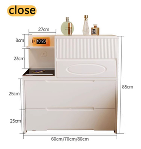 <span class=keywords><strong>Commode</strong></span> longue blanche moderne à 8 tiroirs avec station de charge et éclairage LED pour chambres à coucher – Approvisionnement direct usine - Product Image 6