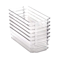 Boîtes de rangement pour réfrigérateur en plastique PET transparent, empilables, pliables, écologiques, sans BPA, de qualité alimentaire, pour la congélation et la conservation des aliments