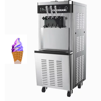 Machine à glace molle automatique de comptoir robuste, compatible avec le sirop et la poudre de crème glacée, nouvelle pour les usages commerciaux à fort volume