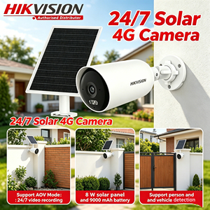 Caméra <span class=keywords><strong>hybride</strong></span> solaire Hikvision 4G <span class=keywords><strong>DS</strong></span>-2CFS04/4G 4MP avec support 24/7, mode AOV, panneau solaire 8W et batterie 9000 mAh, audio bidirectionnel - Product Image 1