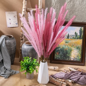 Dogtail Malt Grass Artificial Flowers Dried Pampas Grass Home Decoration Wedding <b>Road</b> Flower Wall Artificial Reed Plant Flowers - Product Image 2