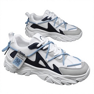 Nouvelles Chaussures de Sport Respirantes à Lacets pour Hommes, Tige en Maille, Amortissantes, Tendance Mode Printemps, Style Papa Rehaussant la Taille - Product Image 1