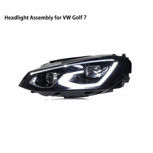 Led lắp ráp đèn pha cho VW GOLF <span class=keywords><strong>7</strong></span> với màu xanh ngày chạy Lights & tín hiệu lần lượt ống kính đôi trang bị thêm nâng cấp 12V mới - Product Image 1
