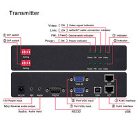 L'extension KVM VGA 4K 2 canaux sur câble Cat5e/6/7 s'étend jusqu'à 150m avec USB2.0 Audio RS232