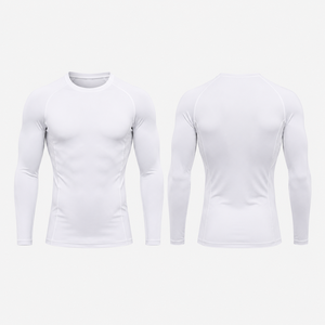 Camiseta de Compresión Blanca para Hombre, Manga Larga, Top Deportivo, Poliéster y Elastano, Secado Rápido, Capa Base Elástica, Ropa Deportiva para Gimnasio, Fitness y Running, OEM - Product Image 2