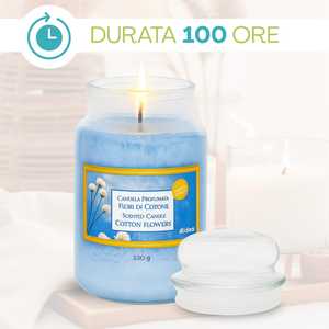 Aidea <b>Scented</b> <b>Candle</b> Cotton Flowers 530g Jar Made In Italy - Product Image 4