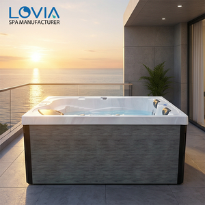 Spa <span class=keywords><strong>Jacuzzi</strong></span> <span class=keywords><strong>extérieur</strong></span> <span class=keywords><strong>3</strong></span> <span class=keywords><strong>places</strong></span> en acrylique avec lumières LED et jets de massage hydromassants pour jardin et patio - Product Image 3